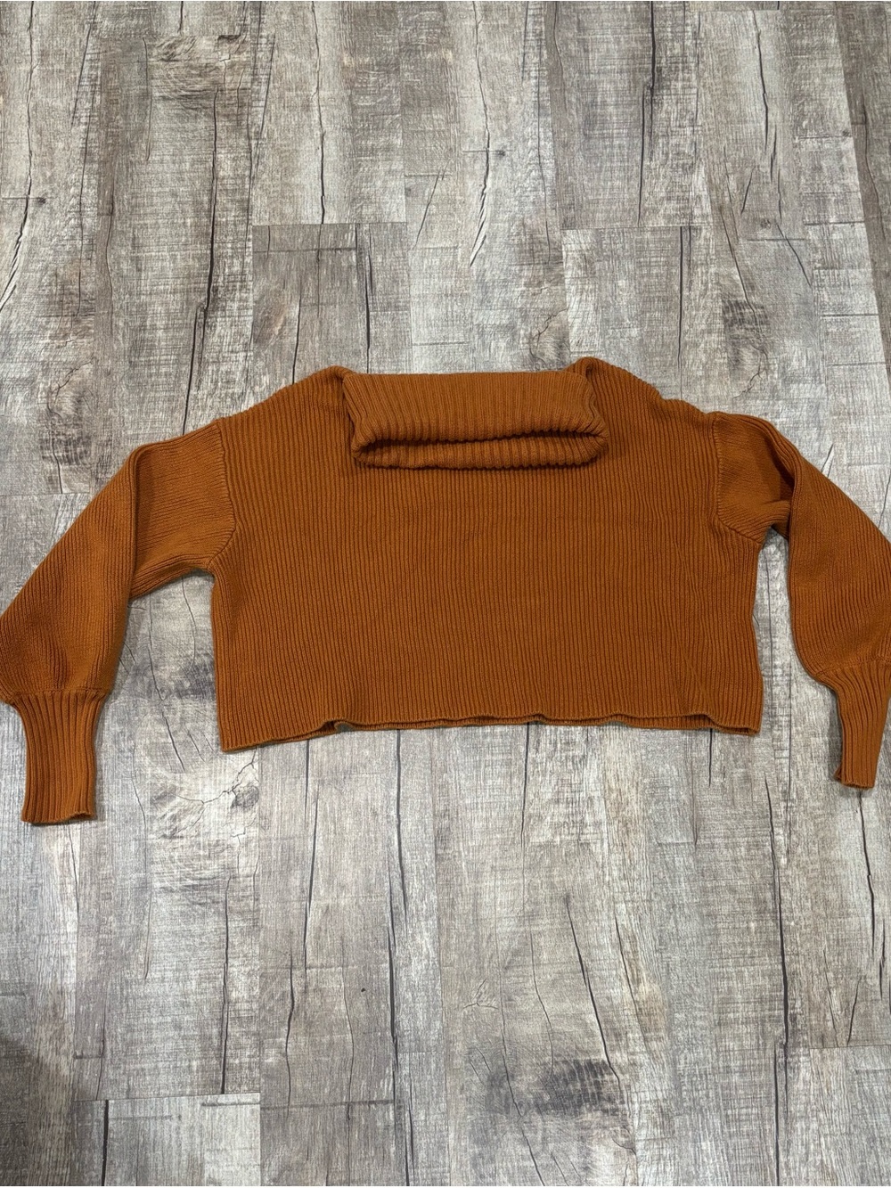 Wild Fable Burnt Orange Cropped Turtleneck Sweater Size Large